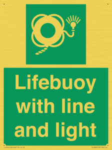 Lifebuoy with line and light